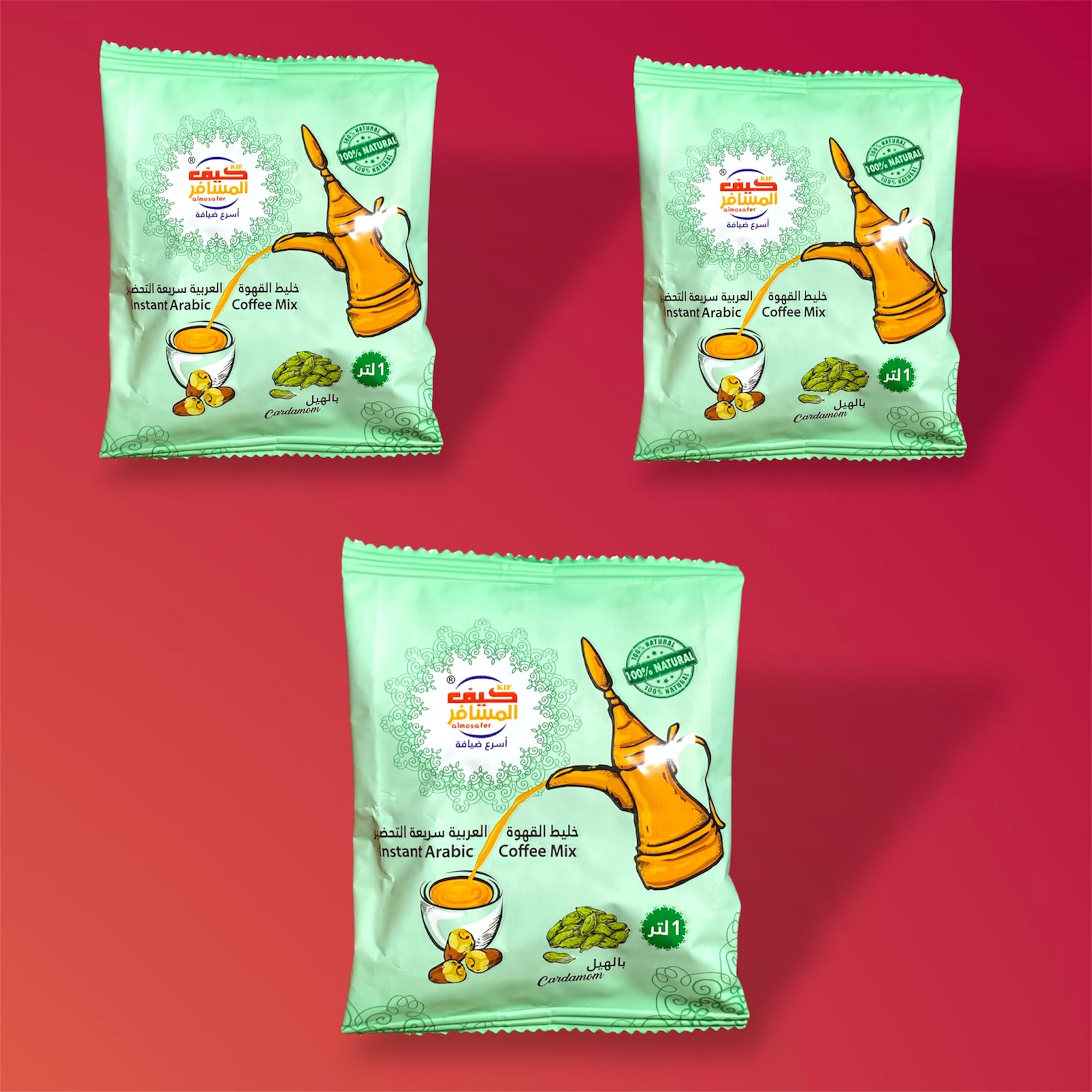 Kif Almosafer Instant Arabic Coffee Cardamom 30 g X3